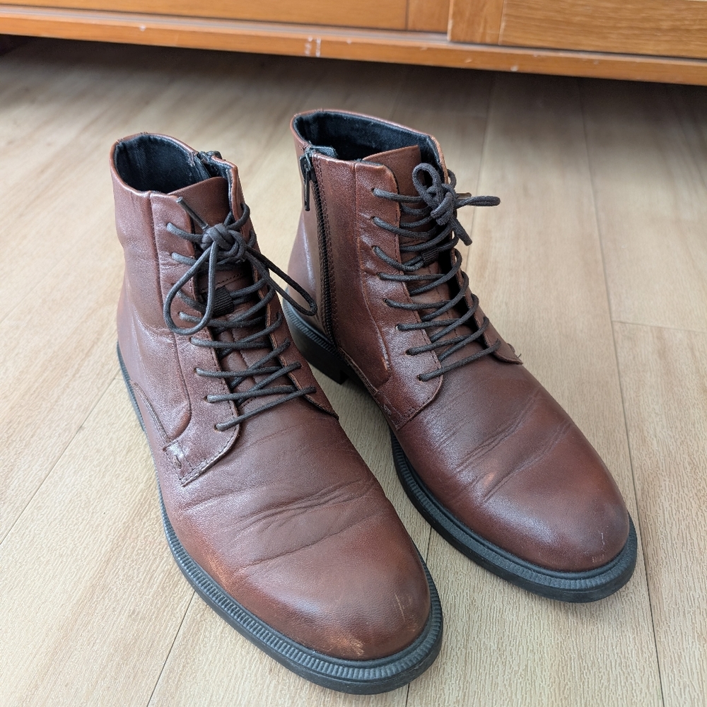 Vagabond Amina Brown Leather Lace Up Boots